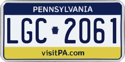 PA license plate LGC2061