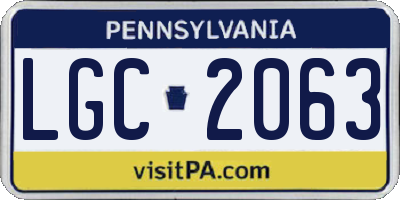 PA license plate LGC2063