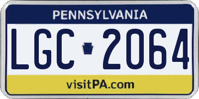 PA license plate LGC2064