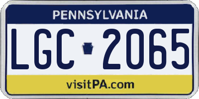 PA license plate LGC2065