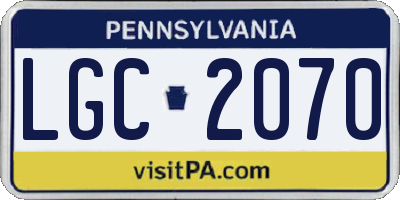 PA license plate LGC2070