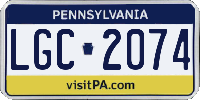 PA license plate LGC2074
