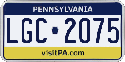 PA license plate LGC2075