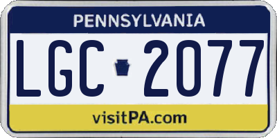 PA license plate LGC2077