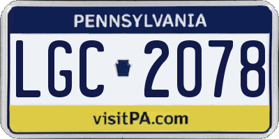 PA license plate LGC2078
