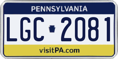PA license plate LGC2081