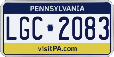 PA license plate LGC2083