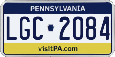 PA license plate LGC2084