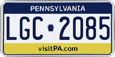PA license plate LGC2085