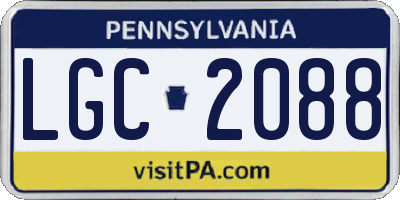 PA license plate LGC2088