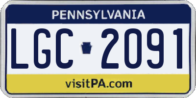PA license plate LGC2091