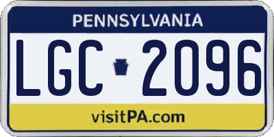 PA license plate LGC2096