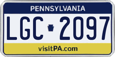 PA license plate LGC2097
