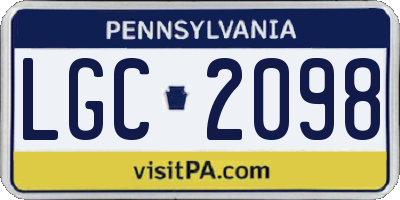 PA license plate LGC2098