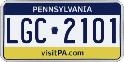PA license plate LGC2101