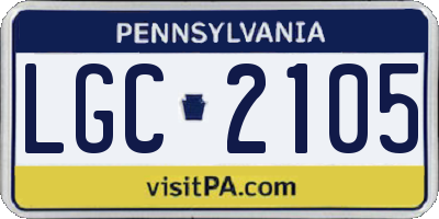PA license plate LGC2105