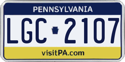 PA license plate LGC2107