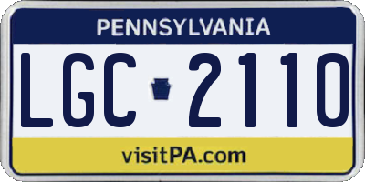 PA license plate LGC2110