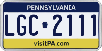 PA license plate LGC2111