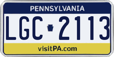 PA license plate LGC2113