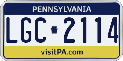 PA license plate LGC2114