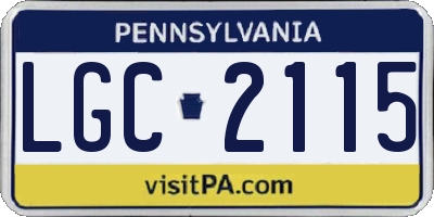 PA license plate LGC2115