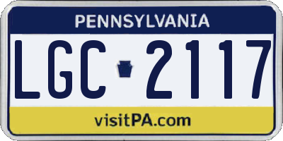 PA license plate LGC2117