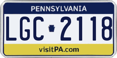 PA license plate LGC2118