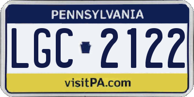 PA license plate LGC2122