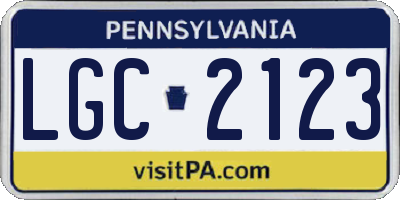 PA license plate LGC2123