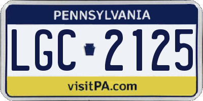 PA license plate LGC2125