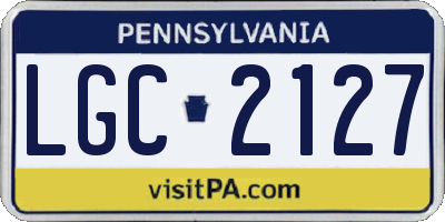 PA license plate LGC2127