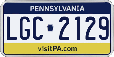 PA license plate LGC2129