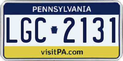 PA license plate LGC2131