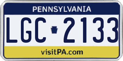 PA license plate LGC2133