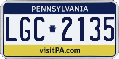 PA license plate LGC2135