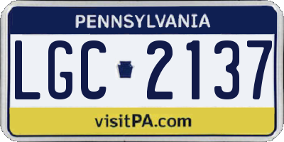 PA license plate LGC2137