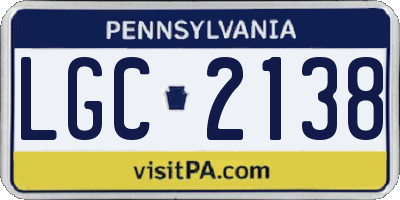 PA license plate LGC2138