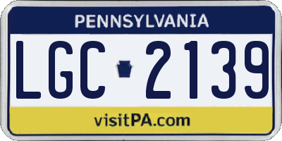 PA license plate LGC2139