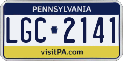 PA license plate LGC2141