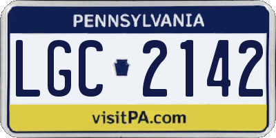 PA license plate LGC2142