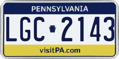 PA license plate LGC2143