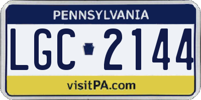 PA license plate LGC2144