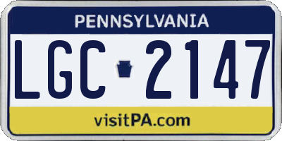 PA license plate LGC2147