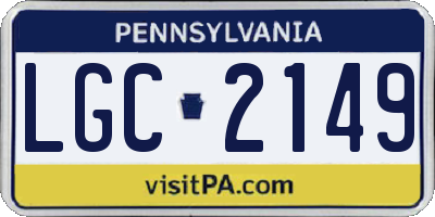 PA license plate LGC2149