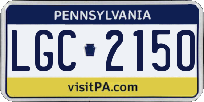 PA license plate LGC2150
