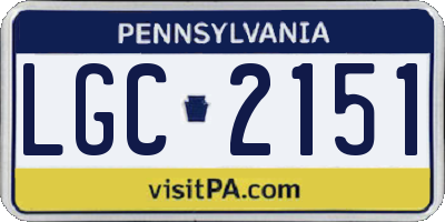 PA license plate LGC2151