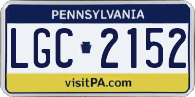 PA license plate LGC2152