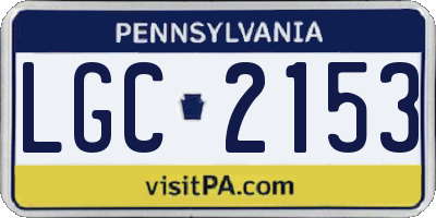 PA license plate LGC2153