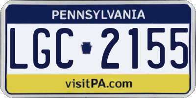 PA license plate LGC2155
